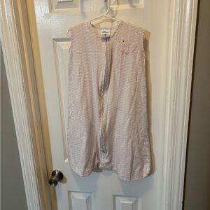 Halo Pink Chevron Baby Sleep Sack with Bird Applique